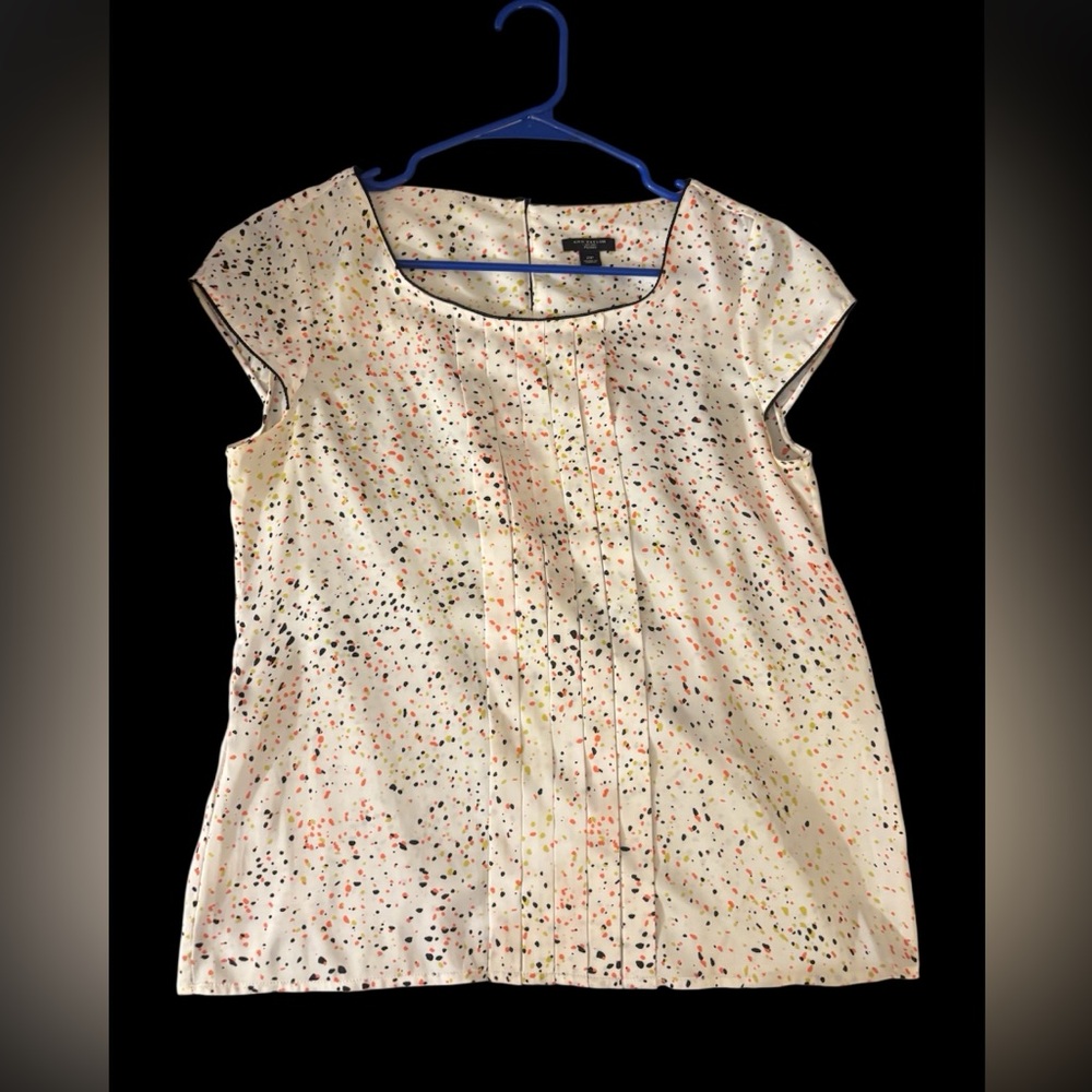 Ann Taylor Cream Speckled Blouse